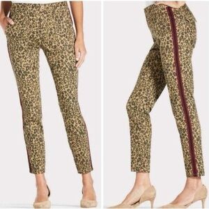 Sanctuary Leopard Animal Print Red Tuxedo Stripe Skinny Trouser Pants Size 28